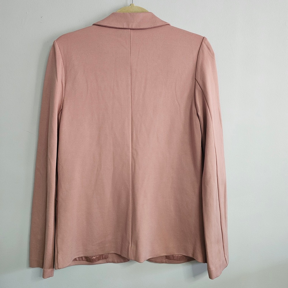 Skies Are Blazer Medium Pink Boyfriend Button Career Casual Office Business Knit - Picture 2 of 8